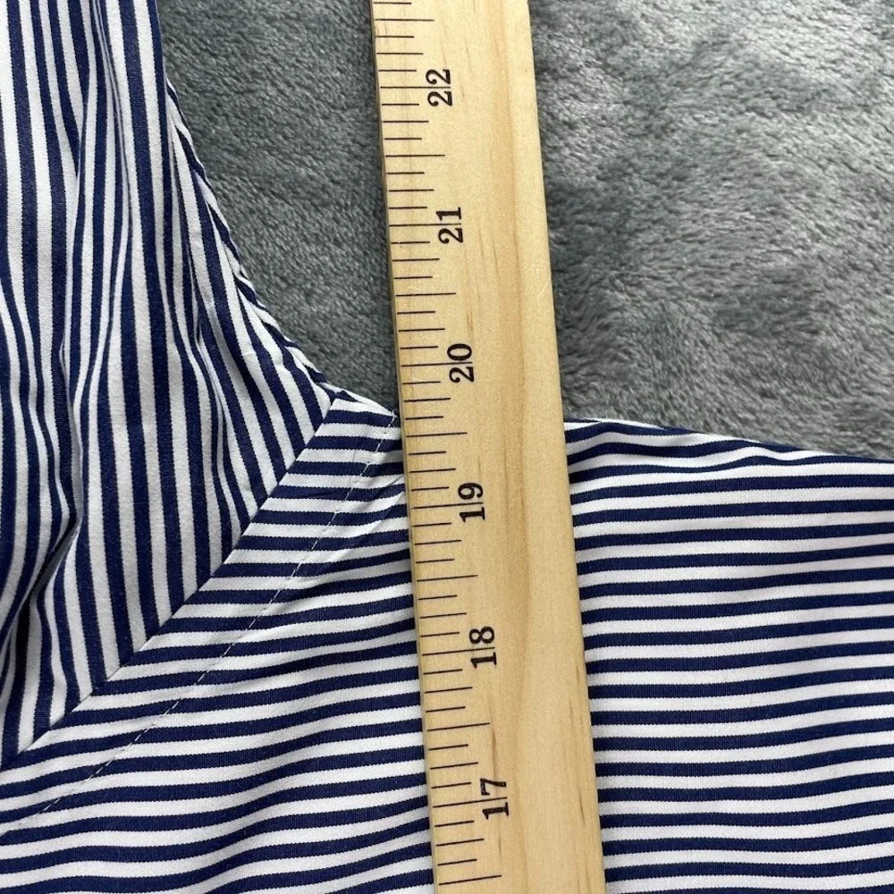 Polo Ralph Lauren Slim Fit Button Down Shirt Mens M Blue Striped Flesh Pony